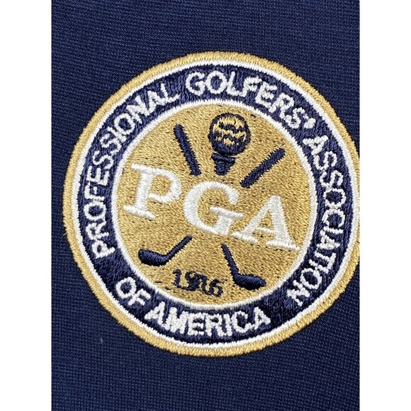 Adidas Adipure Modern Tech PGA Logo Players Navy Blue Mens Large Golf 1/4 Zip - Picture 4 of 16